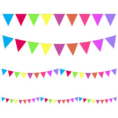 Colorful bunting for happy birthday, holiday. vector