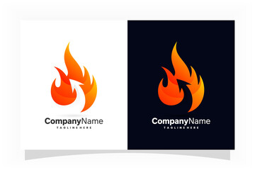 flame fire logo  with arrows concept