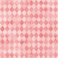 Foto op Aluminium Watercolor rhombus seamless pattern. Geometric background in shades of pink. Vintage style. Stock illustration. © marina draws