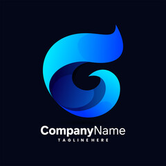 letter g logo with wave shape