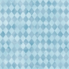 Watercolor rhombus seamless pattern. Geometric background in shades of blue. Vintage style. Stock illustration. - obrazy, fototapety, plakaty