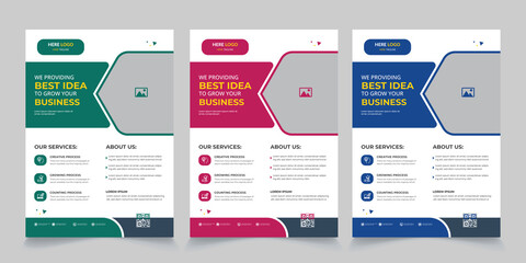 Modern Creative Business Flyer Design with Five colors.