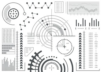 Obraz premium UI HUD Infographic. Elements crosshair interface. Futuristic user interface