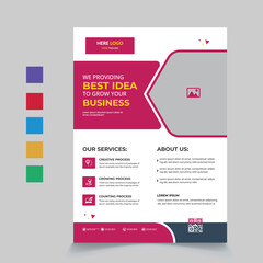 Modern Creative Business Flyer Design with Five color.