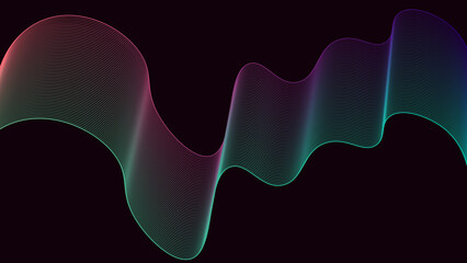 Twisted lines. Vector abstract background with colored lines. Illustration in a minimalist style.
