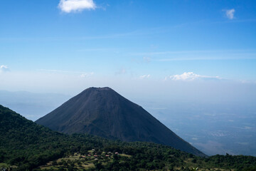 Izalco Volcano in National Park in El Salvador on a sunny morning