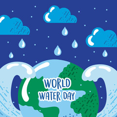 Fototapeta na wymiar world water day lettering