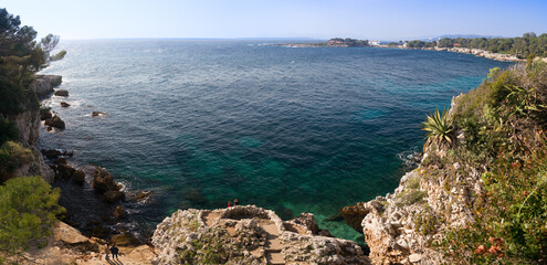 Blue sea, and cliffs on the 