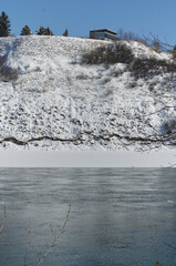 North Saskatchewan River on a Clear Winter Day