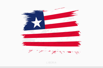 Grunge flag of Liberia, vector abstract grunge brushed flag of Liberia.