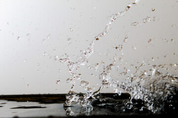 Water splashing from right to left