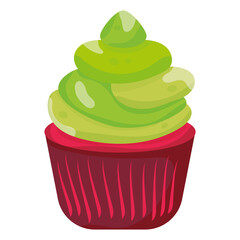 Isolated colored cupcake birthday dessert Vector