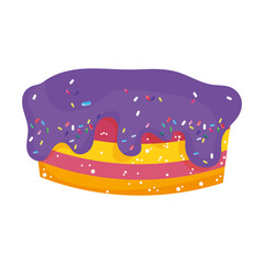Isolated birthday cake with shiny sugar Vector
