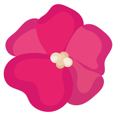Isolated pink flower aerial view Vector
