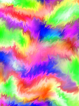 Abstract holographic backdrop with bright multicolored watercolor mixing together © Tatyana Olina