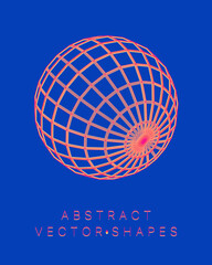 Geometric shape for design. Wireframe illustration. Molecular grid. 3d technology style. Vector illustration. Futuristic connection structure for chemistry and science.