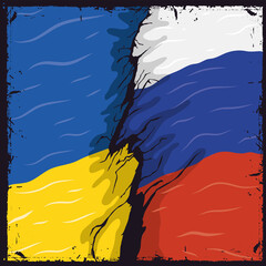 russia and ukraine flags