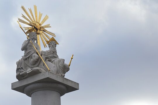 Statue of the Holy Trinity from year 1820, located near Basilica of Virgin Mary of Seven Grievances of Sastin Straze, western Slovakia.