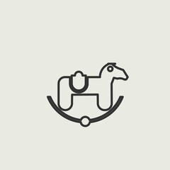 Rocking_horse vector icon illustration sign