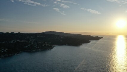 Fototapeta premium survol de Lloret de mar en catalogne sur la costa brava