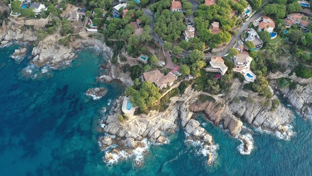 survol de Lloret de mar en catalogne sur la costa brava