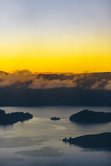 Mountain scenery during sunset in New Zealand