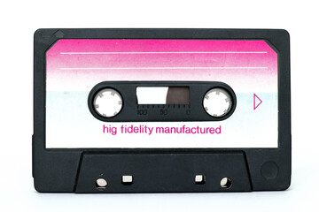 Vintage Cassette tape isolated on a white background
