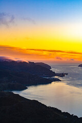 Mountain scenery during sunset in New Zealand