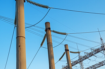 Reinforced concrete poles of high-voltage power line