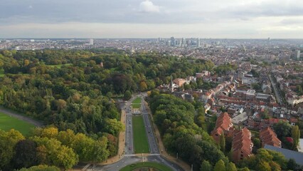 Aerial of city of Brussels Belgium