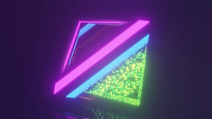 Colorful pixel square 4K UHD 3D illustration