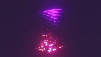 Abstract neon pyramids 4K UHD 3D illustration
