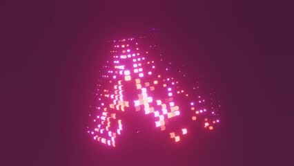 Sci fi neon cubes 4K UHD 3D illustration