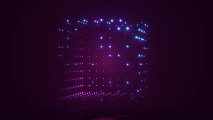 Abstract 3d illustration with neon cubes in 4K UHD quality
