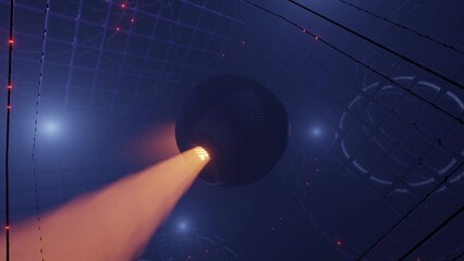 3d illustration of light shining through sphere in 4K UHD quality