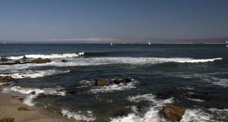 View of Monterey Bay from the beach