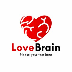 Fototapeta premium Love brain logo template illustration