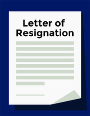 letter of resignation, vector illustration 