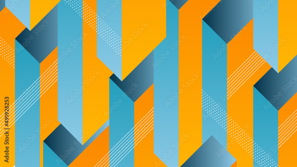 Wall mural modern abstract background with 3d vertical blocks and bright pastel colorful