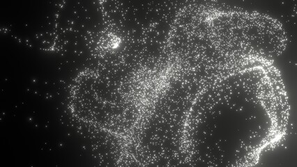 粒子 流れ 宇宙 パーティクル 白 [別Verあり] © GINGER_Tsukahara