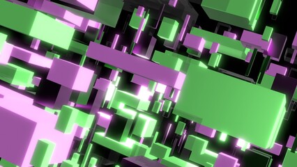 VJ キューブ デジタル シンプル 緑 紫 [別Verあり]