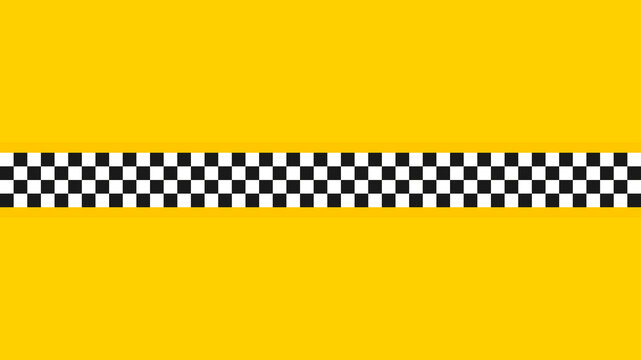Yellow checkerboard pattern. transport background. Taxi service