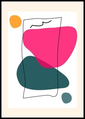Abstract contemporary modern fashion. Creative minimalist hand painted illustration for social media, wall decoration, postcard or brochure cover design. Beautiful artwork.