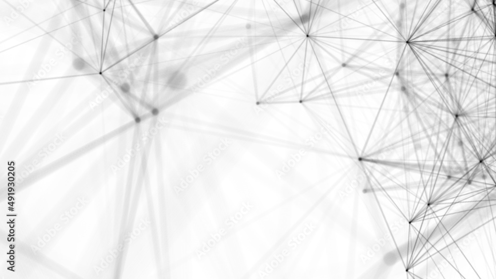 Aufkleber Plexus fantasy abstract technology. Abstract geometric background with moving lines, dots and triangles. Science. Medicine and technology