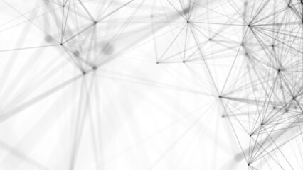 Plexus fantasy abstract technology. Abstract geometric background with moving lines, dots and triangles. Science. Medicine and technology