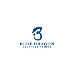 Dragon that forms the letter B logo design