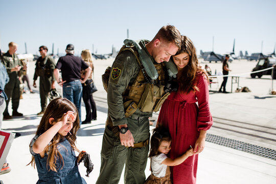 Marine Reuniting with Family at Miramar in San Diego