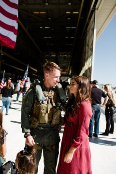 Marine Reuniting with Family at Miramar in San Diego
