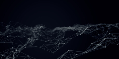 Abstract beautiful geometric background. Abstract plexus futuristic, polygonal space with a dark background. Plexus fantasy. Abstract technology