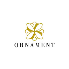 Ornament logo simple suitable for floral design Premium Vector 